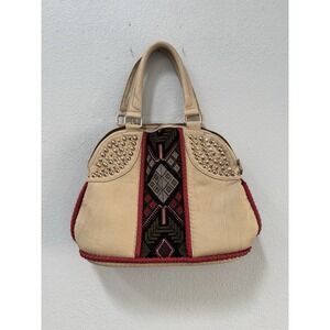 Lionel Leather Handbag‎ Bag Purse with Studs and Aztec Design Large